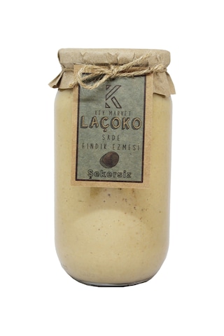 Laçoko Şekersiz Katkısız Glutensiz Vegan Doğal Sade Fındık Ezmesi 1 KG
