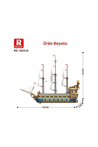 Reobrix 66011 Kraliyet Filosu Gemisi Yaratıcı Yapı Blok Seti Building Blocks The Royal Fleet The Sun - 2830 Parça