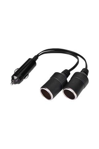 Moveevo 12v-24v Araç Şarj Adaptörü Erkekten İkiye Kadın Çıkışlı 10a, Otomobil-tır-motosiklet İçin 24cm Uzunluk, Pe Paketli