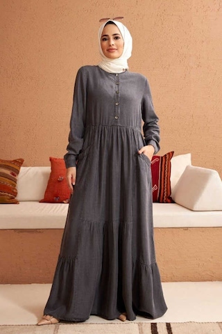 Neways 6575-Liyosel Elbise Gri