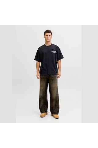 Jack & Jones Dust Script Erkek Siyah Tişört 12292982-b Siyah