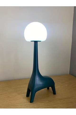 Ilgaz Zürafa Şekli Şarj Edilebilir Bluetoothlu Atmosfer Led Masa Lambası Çocuk Odası Çalışma Masası Bebek Odası Lacivert