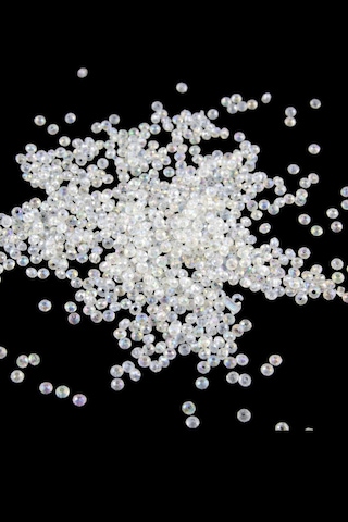 Beyaz Şeffaf 4 Mm Basık Boncuk Akseuar Takı Malzeme 25 Gr