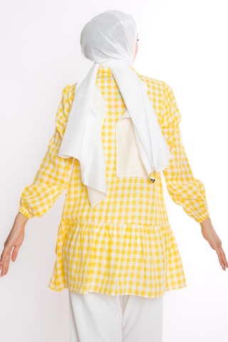 Ekose Sarı Tunik Çok Renkli