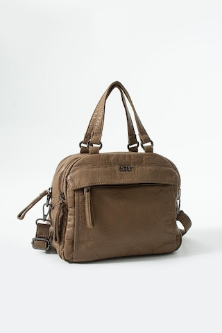 Baginn Retro Vegan Deri Günlük Kadın Postacı Çanta Çapraz Askılı Omuz Çantası Yıkama Suni Deri 27 23 Cm Vizon