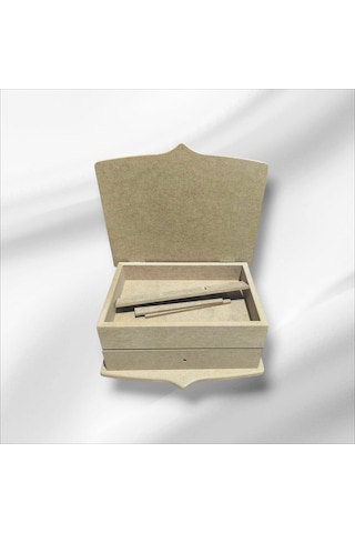 Ahşap Boyanabilir Bölmeli Ve Çekmeceli Çok Amaçlı Organizer Kutu