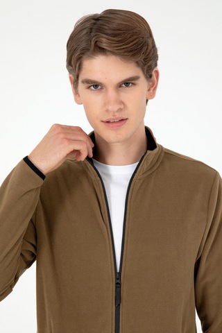 U.S. Polo Assn. Erkek Haki Basic Polar Hırka 50298066-VR027