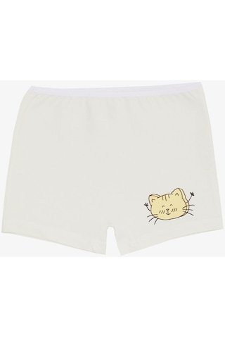 Breeze Kız Çocuk Boxer Sevimli Kedicik Baskılı 5-11 Yaş, Ekru-ekru Ekru