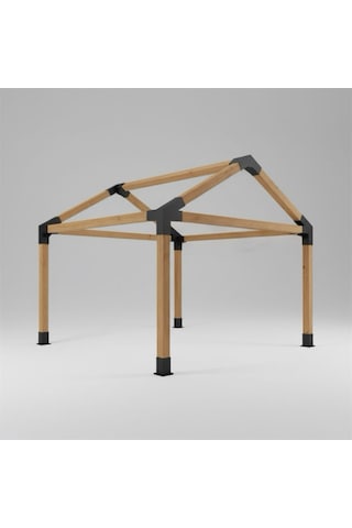 Ahşap Pergola-kamelya Çatılı Set Ahşaplar Hariç Siyah