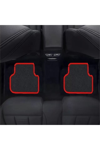 Kia Rio 2011-2017 -3 Siyah Halı Kırmızı Kenar Petek Topuk