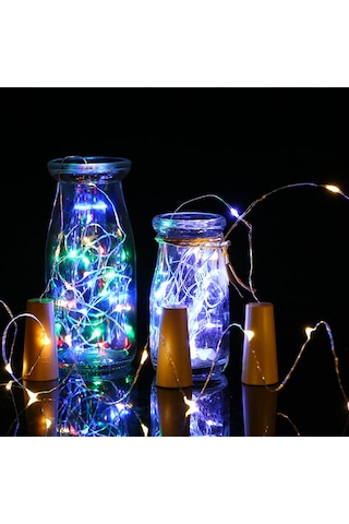 Vkemall Ip65 Su Geçirmez 4.5v 0.9w 15 Led Bakır Tel Işık Zinciri - 1.5m Fantezi Atmosfer Işığı Beyaz Çok Renkli