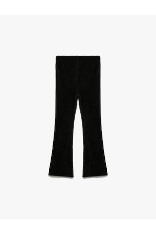 Koton Beli Lastikli Basic İspanyol Paça Kadife Tayt Siyah 6wmg40075ak Siyah