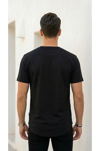 Plus Scorpion Erkek Slim Fit Basic Tişört Esnek, Terletmeyen Pike Dokulu Kumaş Siyah