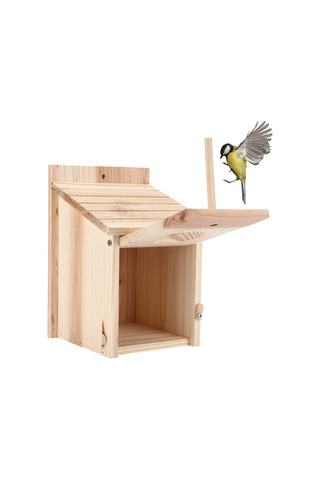 Ruicoo Doğal Odun Kuş Yuvası, Yağmurlardan Koruma, Kolay Kurulum, Kuşların Konforlu Ve Güvenli Yuva Alanı Sağlar