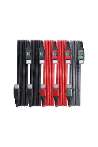 Boatshop1 5 Adet Usb C Kablosu 60w Hızlı Şarj 3 Metre 5li Set Siyah Siyah Kırmızı Kırmızı Yeşil İphone Uyumlu 15 Android Tablet Örgülü