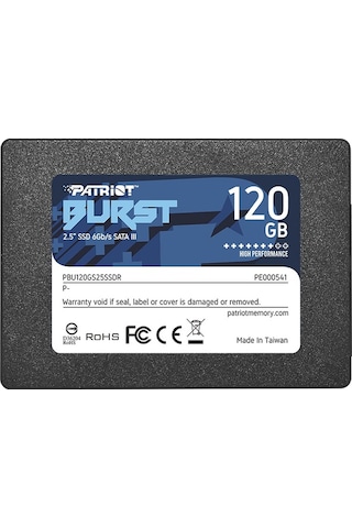 Patriot Burst PBU120GS25SSDR 2.5" 120 GB SATA 3 SSD