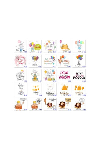 Kişiye Özel Türk Kahve Fincanı, Doğum Günü Temalı Hediyelik Fincan D Serisi Beyaz