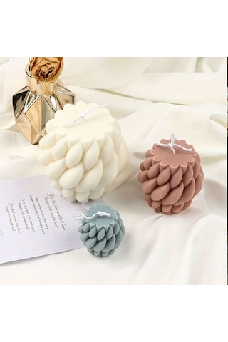 Silikon Mum Yağmur Damlası Şekilli Orta Boy 3d Geometrik Kavisli Sütun Sabun Kalıbı