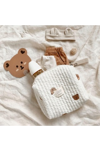 Reedark Bebek Bezi Çantası - Arabaya Takılabilir Depolama Çantası, Kancalı, Pamuk Malzeme, 25 17 10cm, Tek Kanca Mami Çantası Beyaz