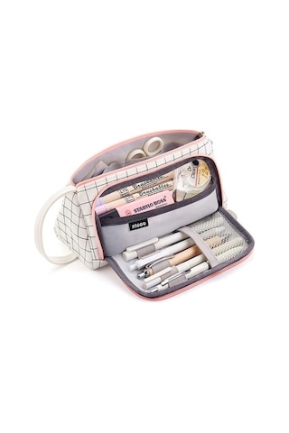 Agoodshop Büyük Kapasiteli Kanvas Kalem Kutusu Ad-4009