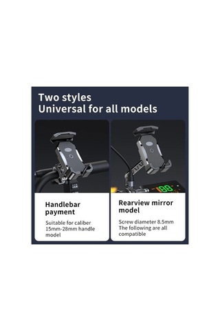 Tongxida Alüminyum Motosiklet Telefon Tutucu Bisiklet Braketi - 2 Stil Seçenek: Gidon/dikiz Aynası - Evrensel Uyumlu -