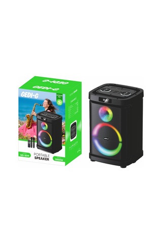 Gd-1019 Dijital Led Göstergeli Çift Mikrofonlu Rgb Tws 10 İnç Stereo Bass Kablosuz Karaoke Hoparlör