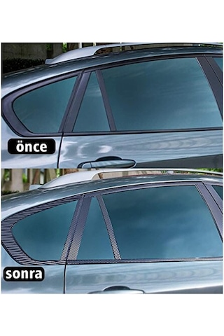 Siyah Karbon Şerit Folyo Araç Kapı Direk Eşik Çıta Kaplama Folyos