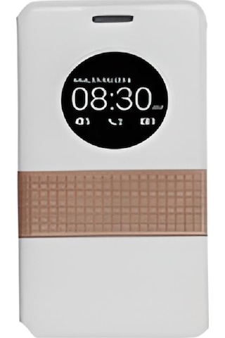 Simex Zenfone 5 İle Uyumlu Pencereli Standlı Kılıf Beyaz