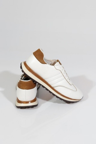 Dgn 611 Erkek Sneakers Ayakkabi Beyaz Taba Nubuk