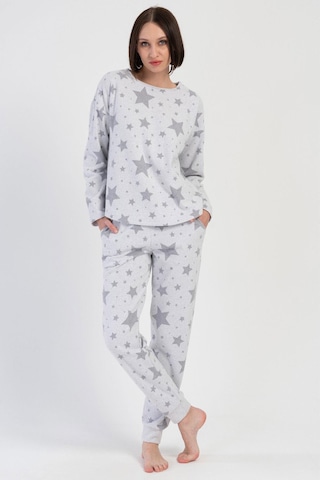 Kadın Jakarlı Uzun Kol Gri Pijama Takım C2t3n0o204 001