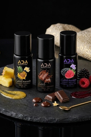 3 Lü Yenilebilir Aromalı Jel Seti 30 Ml Çikolata Ananas Orman Meyvesi