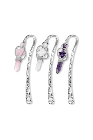 Gümüş Metal Kitap Ayraçları, Altıgen Uçlu