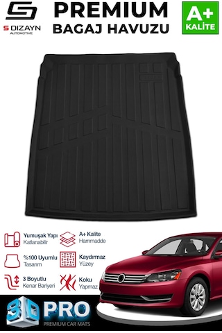 S-dizayn Volkswagen Passat B7 3d Pro Bagaj Havuzu 2010-2015 A+ Kalite