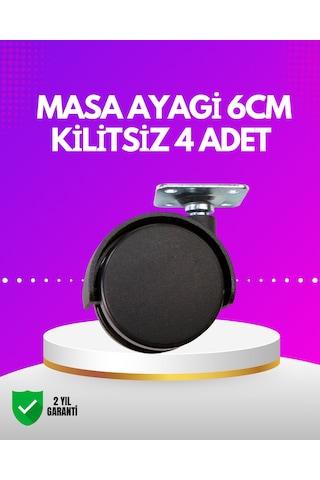 Masa Ve Koltuk İçin Kilitsiz Tekerlek Seti 6 Cm Diğer