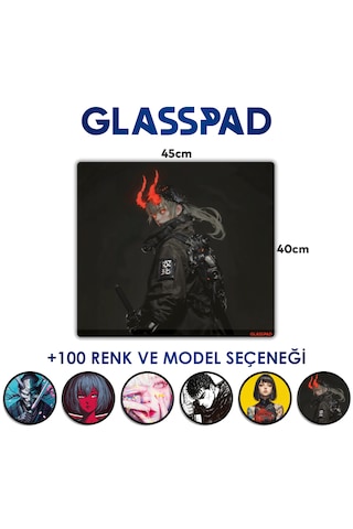 Glasspad Cam Mouse Pad - Premium Temperli Cam - 45x40 Cm Medium Akuro