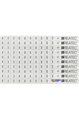 Reatec Sıcaklık Ölçüm Etiketi Isı Ölçer Ölçüm Aralığı 166 C - 216 C 10adet