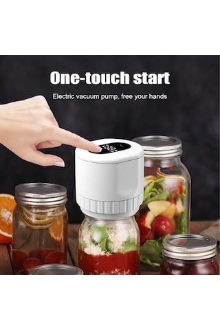 Didadodo Elektrikli Vakumlu Kavanoz Mühürleme Makinesi - Taşınabilir Şarjlı Gıda Saklama Cihazı Beyaz Beyaz