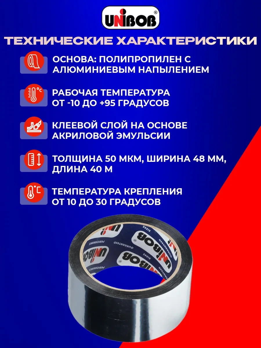 Unıbob Metalizeli Isıya Dayanıklı Bant 48 Mm X 40 M 1 Adet 423178704