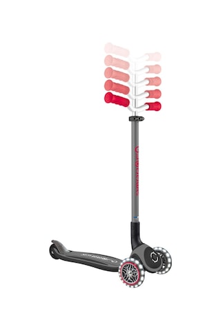 Globber Master Işıklı Katlanabilir Scooter - Kırmızı / Siyah Siyah