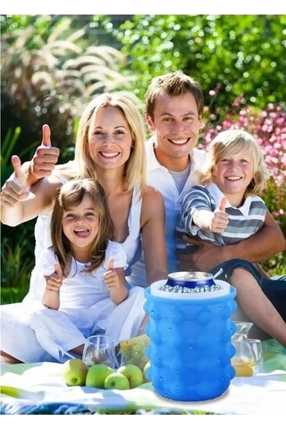 Didadodo Silikon Küp Kalıp Mavi Buz Kovası 2'li Set Büyük, Buzluk Mavi Mavi