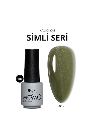 Momo Professional Kalıcı Oje S012 Simli Haki Yeşil 4 Ml