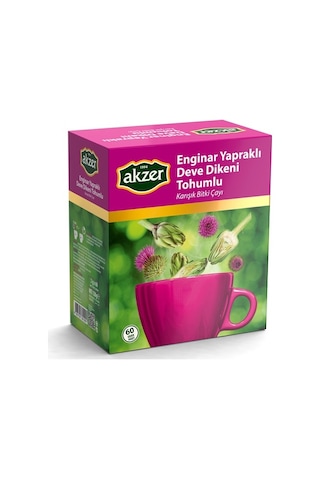 Akzer Enginar Yapraklı Deve Dikeni Tohumlu Karışık Bitki Süzen Poşet Çay 60 x 2 G