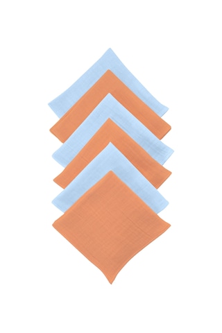 Bürümcük 25x25cm Bebek Ağız Bezi Ter Bezi 6'lı K-m Kiremit - Mavi