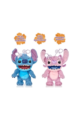 Disney Stitch & Angel Elektronik Kukla 2 Li Paket 30 Cm Çok Renkli