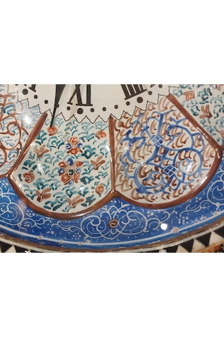 Hatem İşlemesi Luks Duvar Saatı Daire 44 X 44 Cm çok Renkli