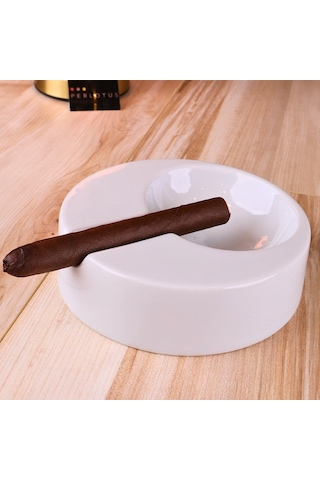 Perlotus Porselen Şeffaf Sırlı Puro Küllüğü Sert Porselen 13 Cm