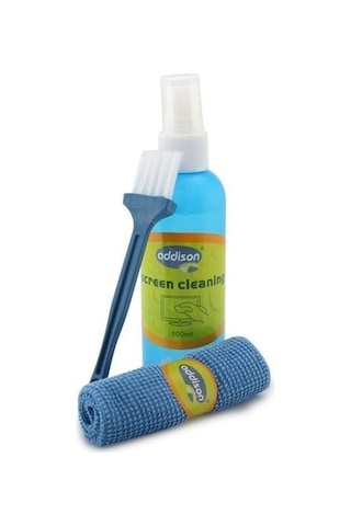 Addison 300782 Screen Cleaning Temizlik Spreyi 100 ML + Mikrofiber Bez + Temizlik Fırçası