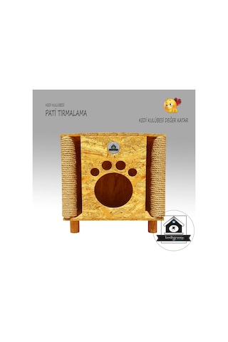 Kedigram Kedi Kulübesi Lüks Pati Kedi Tırmalama Ev Kedi Kulübesi 35 x 40 x 45 CM