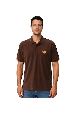 Arma Ar-ma Erkek Polo Yaka Tişört Baskisiz Basic Örme Kumaş Regular Fit %100 Pamuk 30/1 Çift Toplama Penye Pike Y31374358602 Kahverengi-k1
