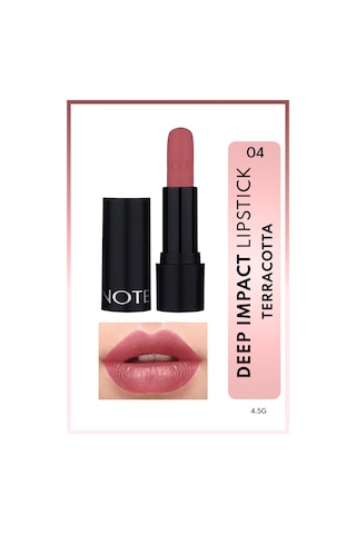 Note Cosmetique Deep Impact Lipstick Kremsi Dokulu Yarı Parlak Ruj 04 Terracotta - Pembe
